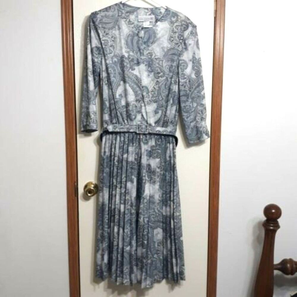 Pablo Collection Womens Dress Sz 16 Shades of Gray & Blue